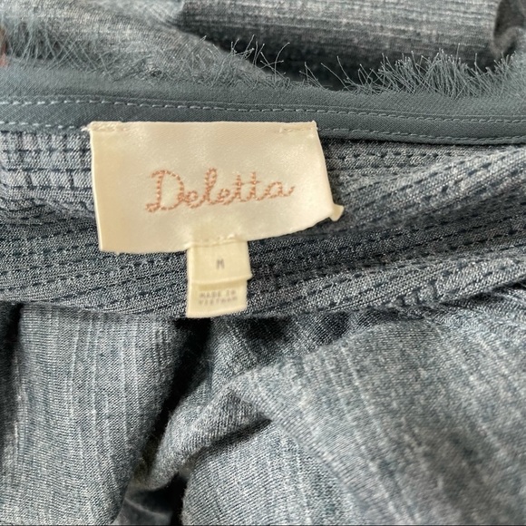 Anthropologie-deletta-ruffled BOHO Green Chic Blouse - Picture 9 of 11